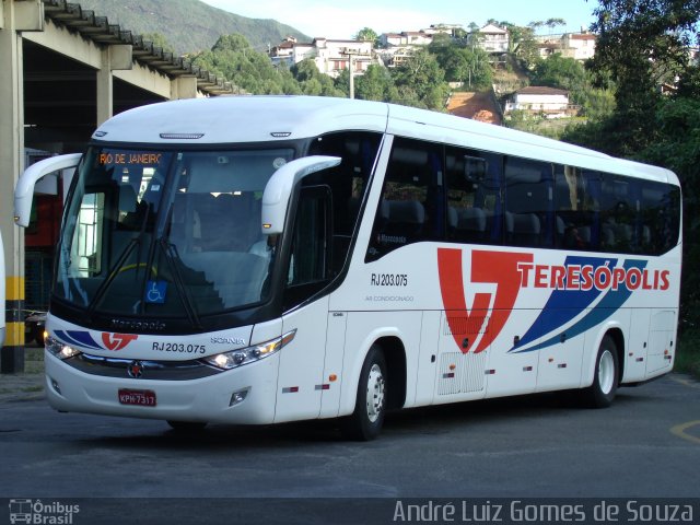 Viação Teresópolis RJ 203.075 na cidade de Teresópolis, Rio de Janeiro, Brasil, por André Luiz Gomes de Souza. Número da foto: #1916996.