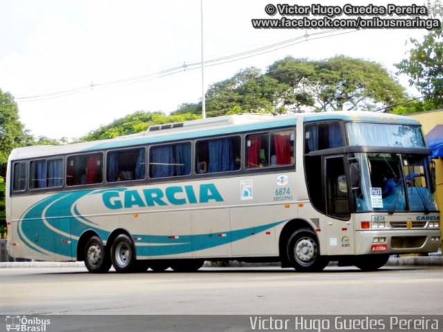 Viação Garcia 6874 na cidade de Maringá, Paraná, Brasil, por Victor Hugo Guedes Pereira. Número da foto: #1917730.