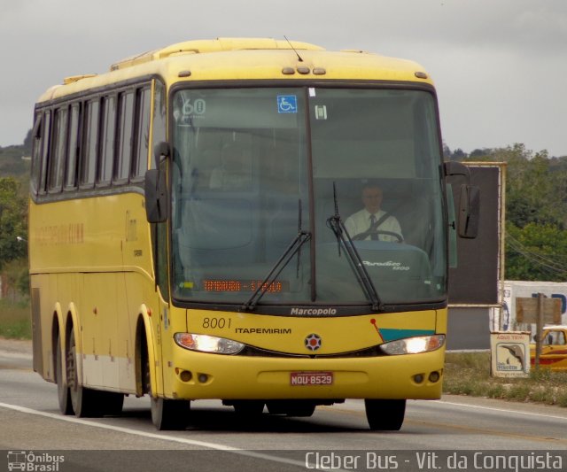 Viação Itapemirim 8001 na cidade de Vitória da Conquista, Bahia, Brasil, por Cleber Bus. ID da foto: 1918223.