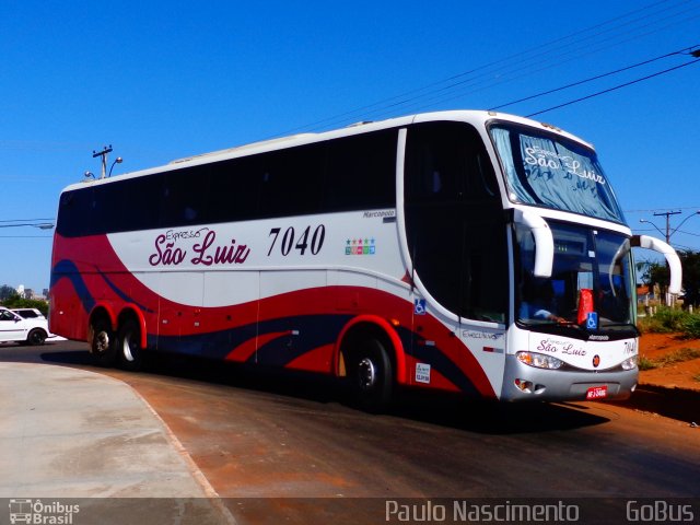 Expresso São Luiz 7040 na cidade de Rio Verde, Goiás, Brasil, por Paulo Roberto Sales do Nascimento. ID da foto: 1920743.