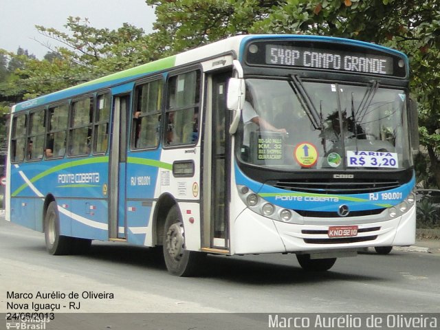 Viação Ponte Coberta RJ 190.001 na cidade de Nova Iguaçu, Rio de Janeiro, Brasil, por Marco Aurélio de Oliveira. Número da foto: #1920750.