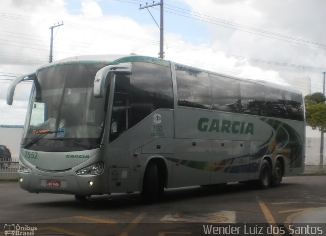 Viação Garcia 7552 na cidade de Presidente Prudente, São Paulo, Brasil, por Wender Luiz dos Santos. ID da foto: 1920464.