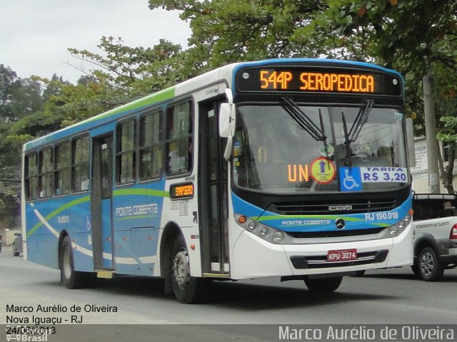 Viação Ponte Coberta RJ 190.018 na cidade de Nova Iguaçu, Rio de Janeiro, Brasil, por Marco Aurélio de Oliveira. Número da foto: #1920812.