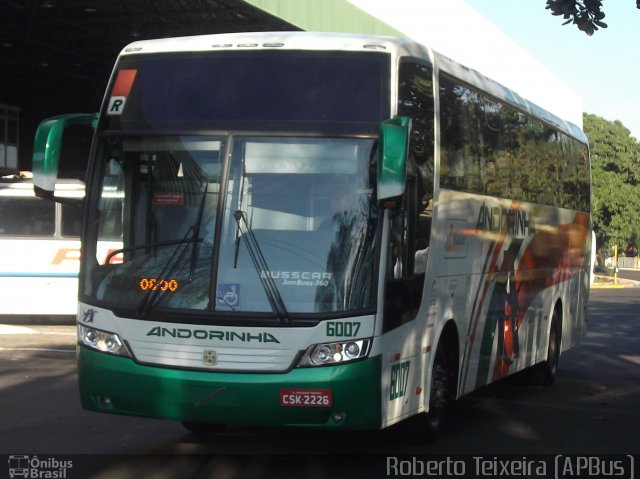 Empresa de Transportes Andorinha 6007 na cidade de Bauru, São Paulo, Brasil, por Roberto Teixeira. ID da foto: 1923112.