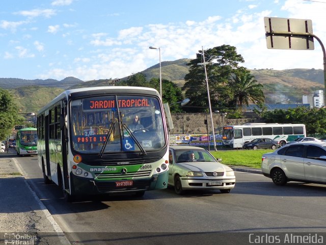 Viação Brazinha 08008 na cidade de Nova Iguaçu, Rio de Janeiro, Brasil, por Carlos Almeida. Número da foto: #1927252.