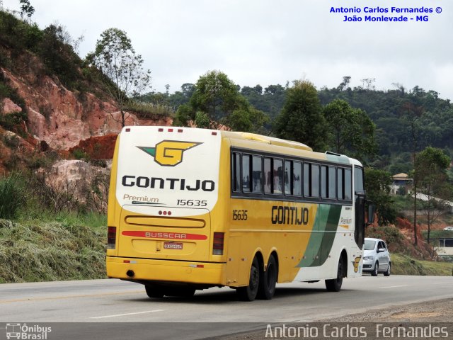 Empresa Gontijo de Transportes 15635 na cidade de João Monlevade, Minas Gerais, Brasil, por Antonio Carlos Fernandes. ID da foto: 1943629.