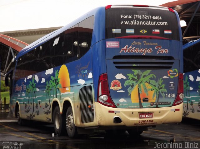 Aliança Tur Transporte de Passageiros e Turismo 1436 na cidade de Aparecida, São Paulo, Brasil, por Jerônimo Diniz. Número da foto: #1944584.