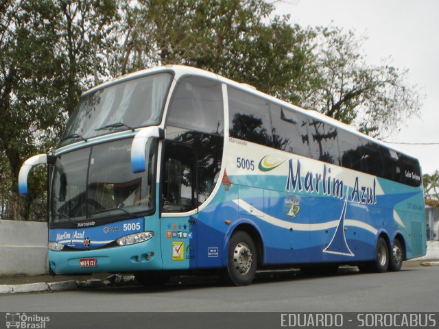 Marlim Azul Turismo 5005 na cidade de Cachoeira Paulista, São Paulo, Brasil, por EDUARDO - SOROCABUS. Número da foto: #1898321.