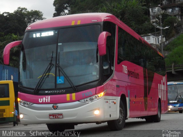 UTIL - União Transporte Interestadual de Luxo 7105 na cidade de Santos, São Paulo, Brasil, por Matheus  Scheguschewsky. Número da foto: #1902607.
