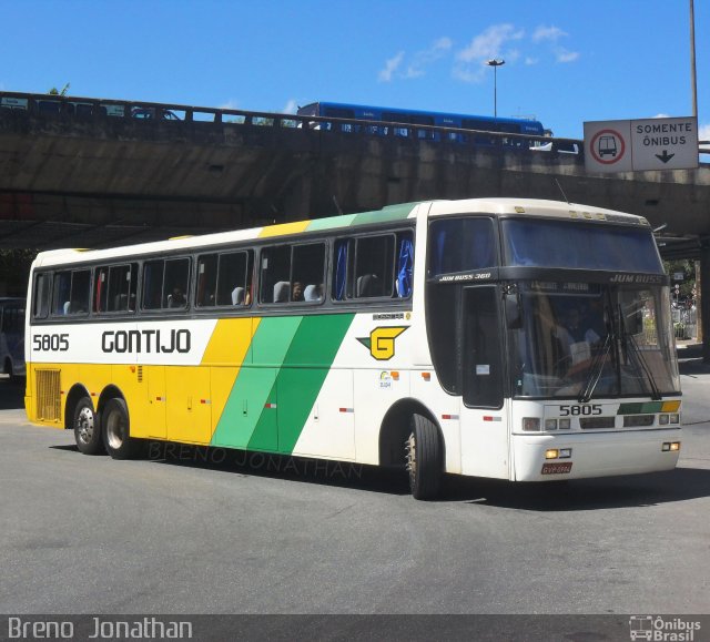 Empresa Gontijo de Transportes 5805 na cidade de Belo Horizonte, Minas Gerais, Brasil, por Breno  Jonathan. ID da foto: 1907953.