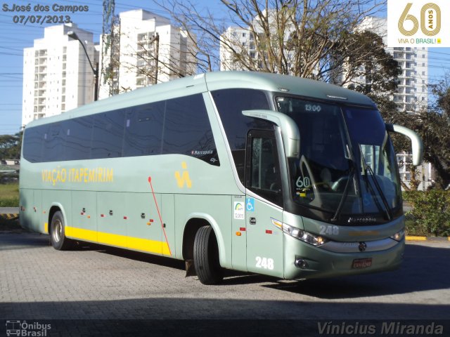 Viação Itapemirim 248 na cidade de São José dos Campos, São Paulo, Brasil, por Vinicius Miranda. ID da foto: 1906973.