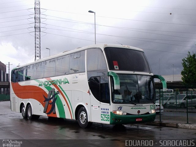 Empresa de Transportes Andorinha 5258 na cidade de São Paulo, São Paulo, Brasil, por EDUARDO - SOROCABUS. Número da foto: #1908567.