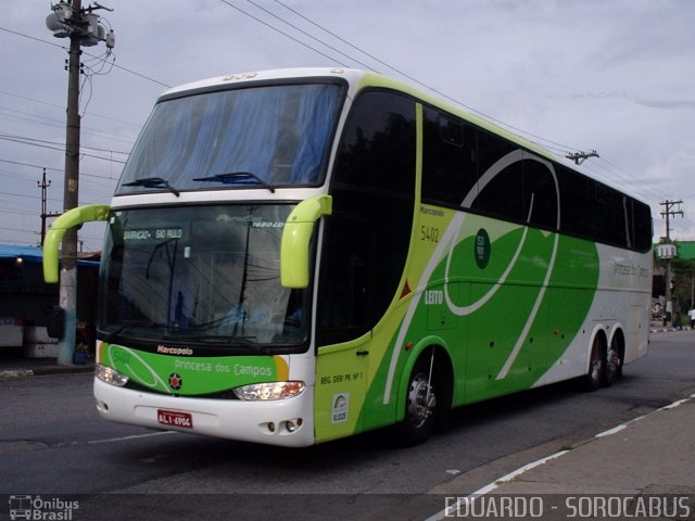 Expresso Princesa dos Campos 5402 na cidade de São Paulo, São Paulo, Brasil, por EDUARDO - SOROCABUS. Número da foto: #1908561.