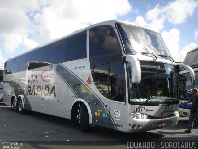 Via Rápida Transportes e Turismo 1077 na cidade de São Paulo, São Paulo, Brasil, por EDUARDO - SOROCABUS. Número da foto: #1909884.