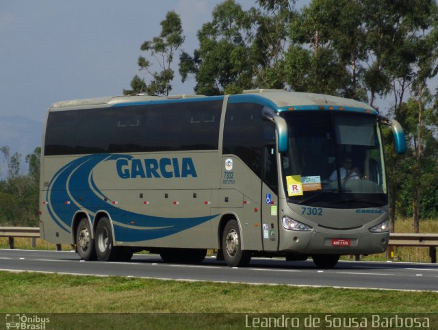 Viação Garcia 7302 na cidade de Seropédica, Rio de Janeiro, Brasil, por Leandro de Sousa Barbosa. ID da foto: 1958629.