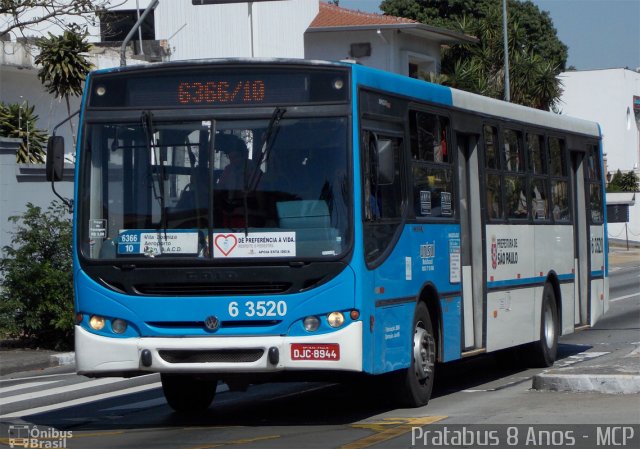 Viação Paratodos > São Jorge > Metropolitana São Paulo > Mobibrasil 6 3520 na cidade de São Paulo, São Paulo, Brasil, por Cristiano Soares da Silva. ID da foto: 1985877.