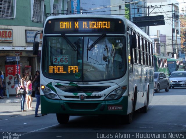 Viação Mirante RJ 175.011 na cidade de Nova Iguaçu, Rio de Janeiro, Brasil, por Lucas Alvim. ID da foto: 1991659.