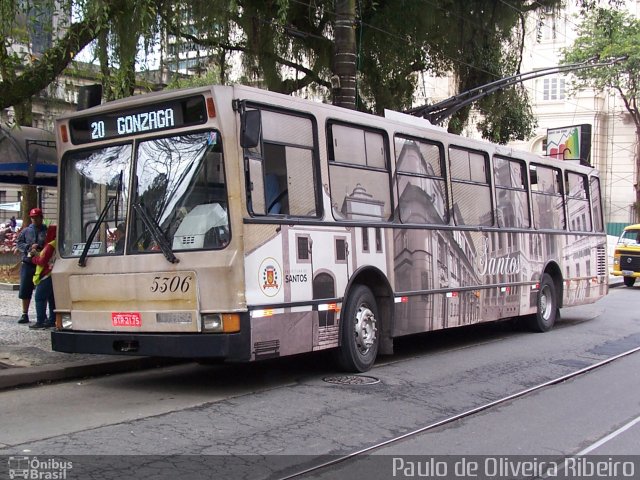 Viação Piracicabana Santos 5306 na cidade de Santos, São Paulo, Brasil, por Paulo de Oliveira Ribeiro. ID da foto: 1991026.