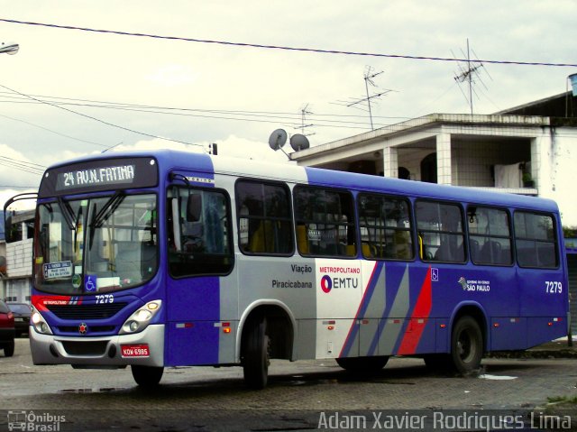 Viação Piracicabana 7279 na cidade de São Vicente, São Paulo, Brasil, por Adam Xavier Rodrigues Lima. Número da foto: #1995792.