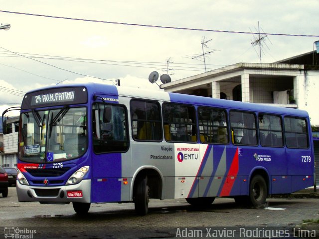 Viação Piracicabana 7279 na cidade de São Vicente, São Paulo, Brasil, por Adam Xavier Rodrigues Lima. ID da foto: 1995792.