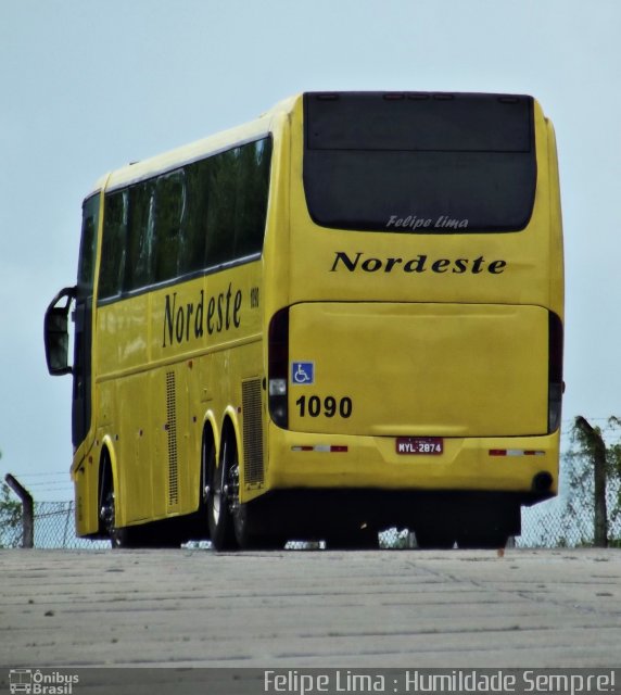 Viação Nordeste 1090 na cidade de Natal, Rio Grande do Norte, Brasil, por Felipe Lima Araújo. ID da foto: 1997591.