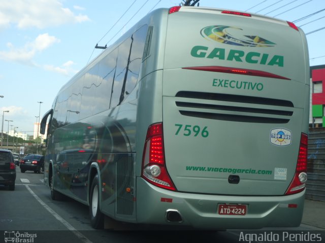 Viação Garcia 7596 na cidade de São Bernardo do Campo, São Paulo, Brasil, por Agnaldo Penides. Número da foto: #1997691.