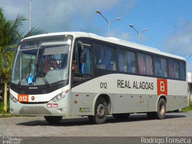 Real Alagoas de Viação 012 na cidade de Maceió, Alagoas, Brasil, por Rodrigo Fonseca. ID da foto: 1998757.