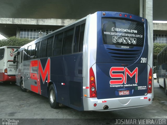 Transporte Coletivo Santa Maria 281 na cidade de Belo Horizonte, Minas Gerais, Brasil, por Josimar Vieira. Número da foto: #1961268.