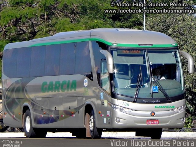 Viação Garcia 7736 na cidade de Maringá, Paraná, Brasil, por Victor Hugo Guedes Pereira. Número da foto: #1999257.