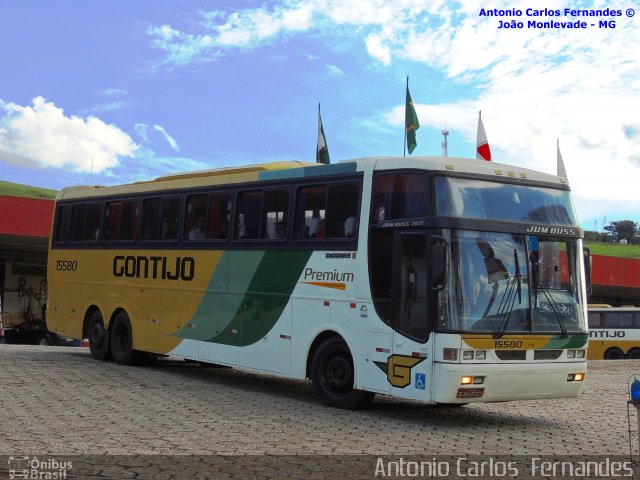 Empresa Gontijo de Transportes 15580 na cidade de João Monlevade, Minas Gerais, Brasil, por Antonio Carlos Fernandes. ID da foto: 2001161.