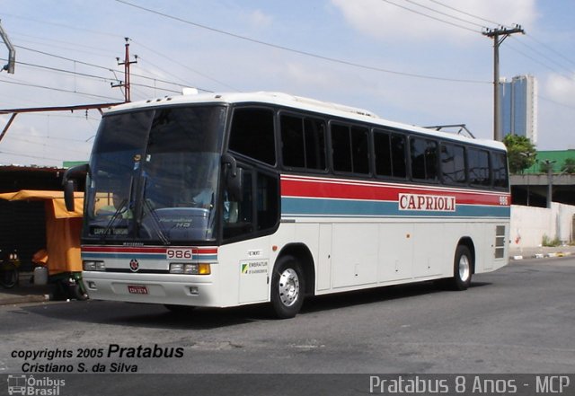 Viação Caprioli 986 na cidade de São Paulo, São Paulo, Brasil, por Cristiano Soares da Silva. Número da foto: #2009617.