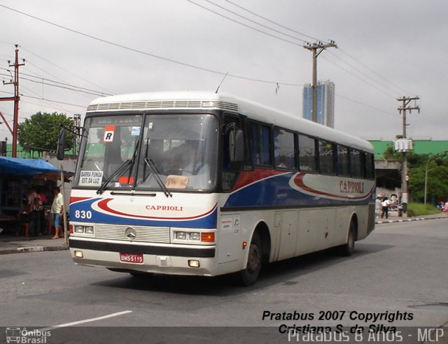 Viação Caprioli 830 na cidade de São Paulo, São Paulo, Brasil, por Cristiano Soares da Silva. Número da foto: #2009612.