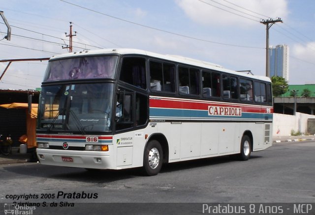Viação Caprioli 916 na cidade de São Paulo, São Paulo, Brasil, por Cristiano Soares da Silva. Número da foto: #2009615.