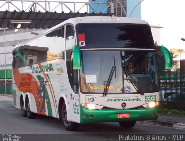 Empresa de Transportes Andorinha 5333 na cidade de São Paulo, São Paulo, Brasil, por Cristiano Soares da Silva. ID da foto: 2013252.