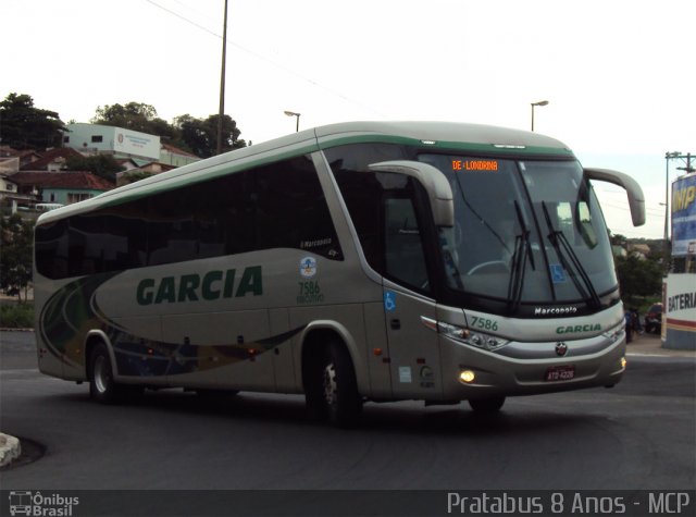 Viação Garcia 7586 na cidade de Bauru, São Paulo, Brasil, por Cristiano Soares da Silva. Número da foto: #2014911.