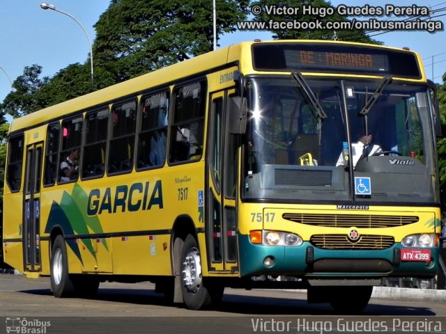 Viação Garcia 7517 na cidade de Maringá, Paraná, Brasil, por Victor Hugo Guedes Pereira. Número da foto: #2014004.