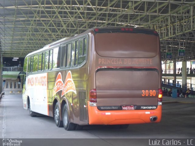 Auto Viação Princesa do Agreste 3090 na cidade de Recife, Pernambuco, Brasil, por Luiz Carlos de Santana. Número da foto: #2016502.