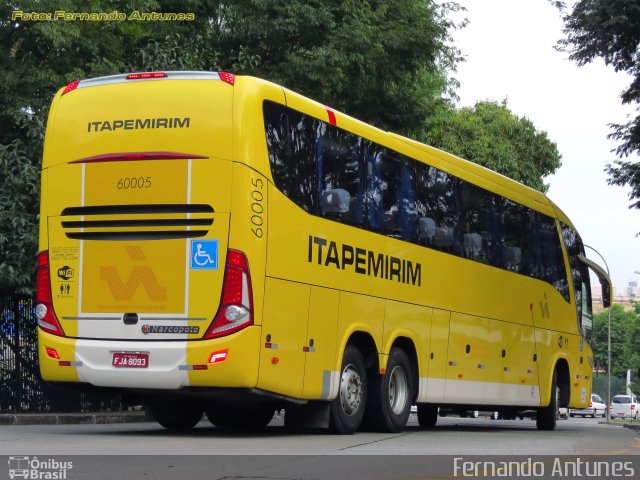 Viação Itapemirim 60005 na cidade de São Paulo, São Paulo, Brasil, por Fernando Antunes. Número da foto: #2019432.