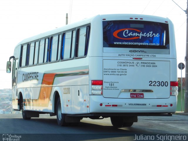 Viação Campestre 22300 na cidade de Piracicaba, São Paulo, Brasil, por Juliano Sgrigneiro. Número da foto: #2019437.