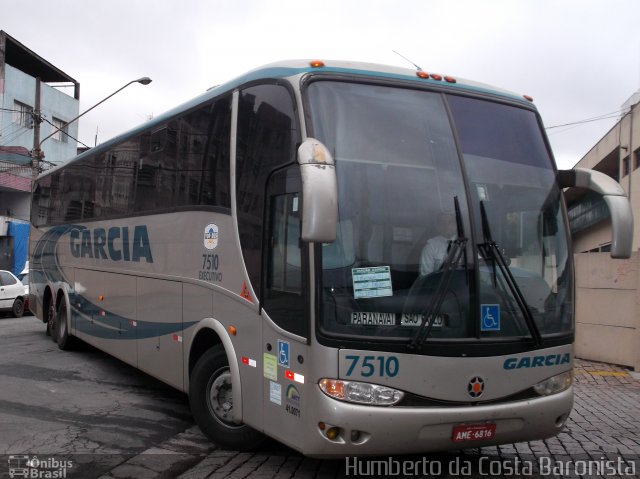 Viação Garcia 7510 na cidade de São Paulo, São Paulo, Brasil, por Humberto da Costa Baronista. Número da foto: #2017751.