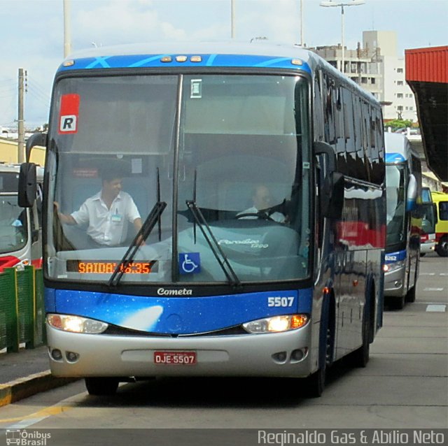 Viação Cometa 5507 na cidade de São José do Rio Preto, São Paulo, Brasil, por Reginaldo Gas. ID da foto: 2019350.