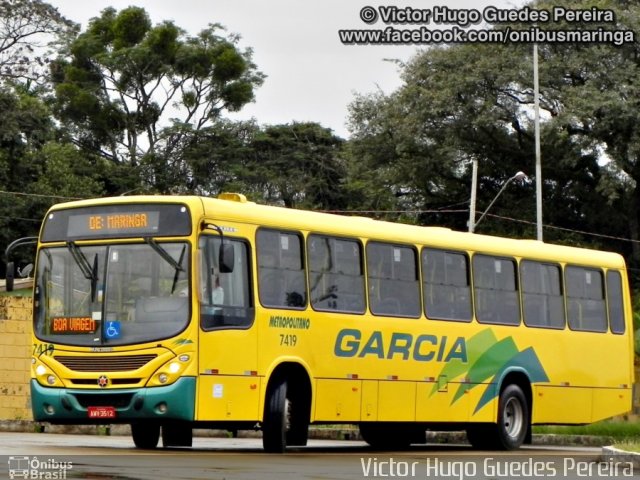 Viação Garcia 7419 na cidade de Maringá, Paraná, Brasil, por Victor Hugo Guedes Pereira. ID da foto: 2017902.