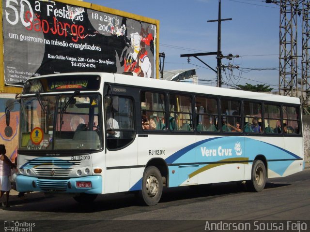 Auto Viação Vera Cruz - Belford Roxo RJ 112.010 na cidade de Nova Iguaçu, Rio de Janeiro, Brasil, por Anderson Sousa Feijó. ID da foto: 2019944.