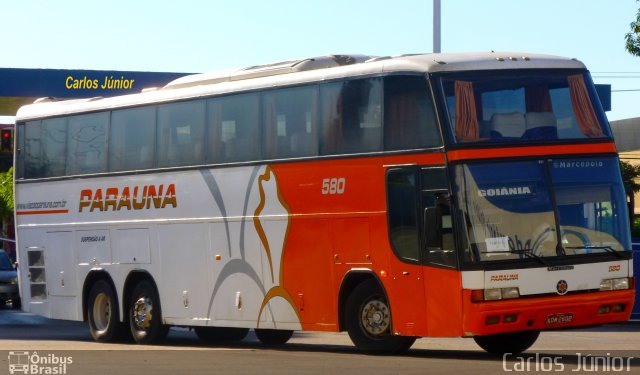 Viação Paraúna 580 na cidade de Goiânia, Goiás, Brasil, por Carlos Júnior. ID da foto: 2020739.