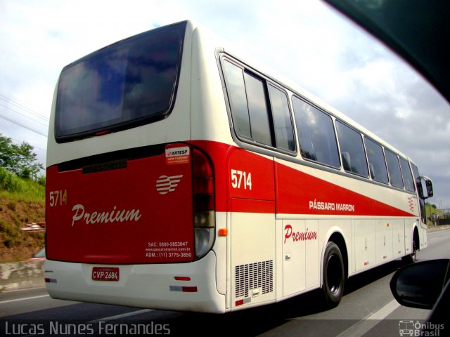 Empresa de Ônibus Pássaro Marron 5714 na cidade de Santa Isabel, São Paulo, Brasil, por Lucas Nunes Fernandes. ID da foto: 2020236.