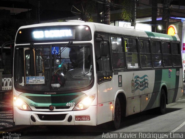 Viação Piracicabana Santos 4092 na cidade de Santos, São Paulo, Brasil, por Adam Xavier Rodrigues Lima. Número da foto: #2020098.