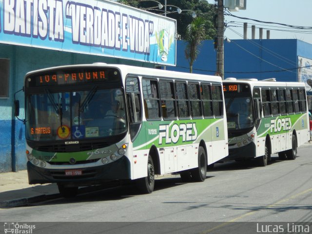 Transportes Flores RJ 128.126 na cidade de Nilópolis, Rio de Janeiro, Brasil, por Lucas Lima. Número da foto: #2021108.