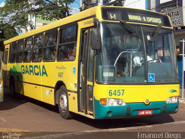 Viação Garcia 6457 na cidade de Maringá, Paraná, Brasil, por Emanoel Diego.. ID da foto: 2020191.