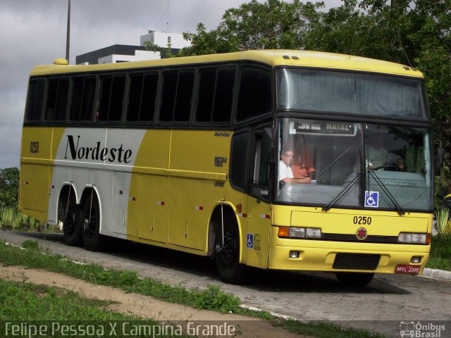 Viação Nordeste 0250 na cidade de Campina Grande, Paraíba, Brasil, por Felipe Pessoa de Albuquerque. Número da foto: #2022608.
