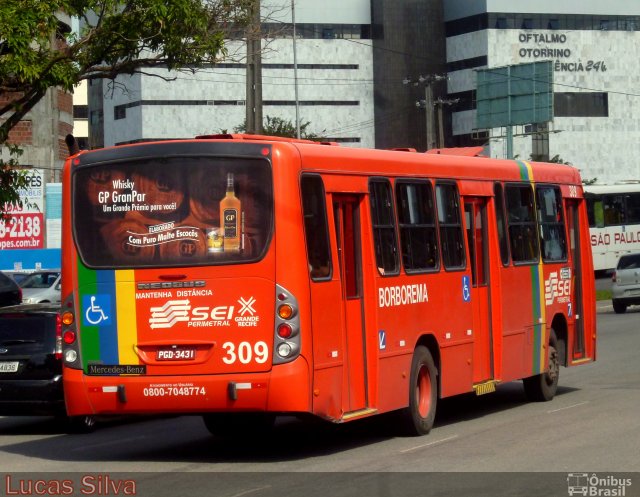 Borborema Imperial Transportes 309 na cidade de Recife, Pernambuco, Brasil, por Lucas Silva. ID da foto: 2022443.